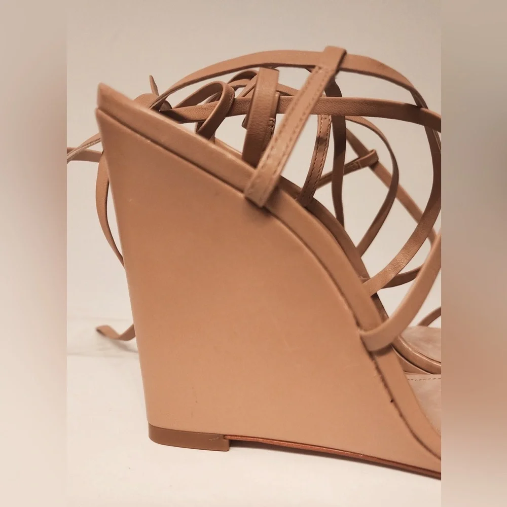 Schutz Deonne Casual Nappa Women’s Tan Strappy Leather Sandal High Heels Size 9 - Picture 9 of 15